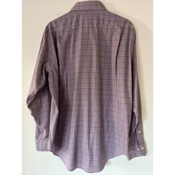 Lauren Ralph Lauren Men Classic Fit Non-Iron Button Up Plaid Shirt 16 34/35 Plum - Picture 4 of 16